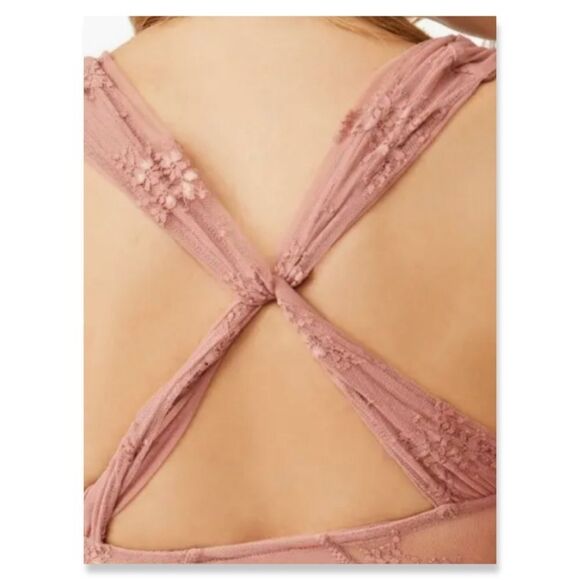 NWT/NWOT Free People Sheer Things Lace Trim Mesh Bodysuit - Picture 7 of 9